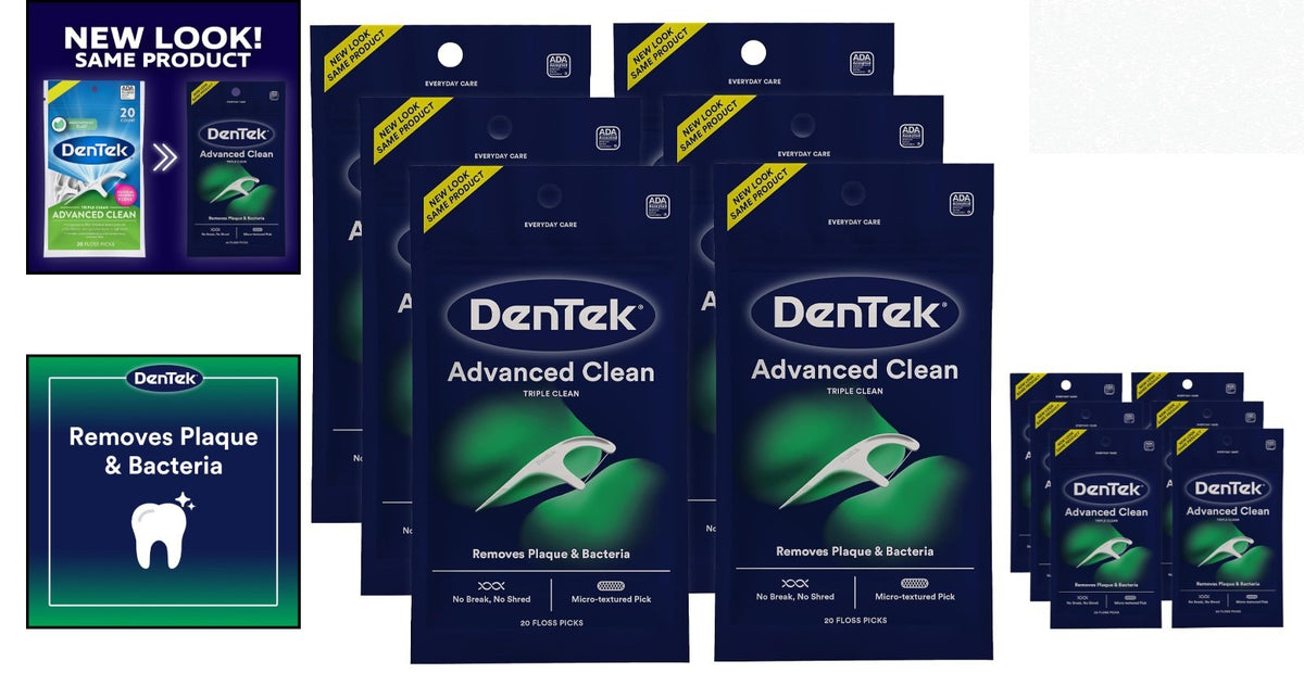 Dental Floss Picks with Micro-Textured Toothpick & Tongue Scraper - 120 Mint Flavored