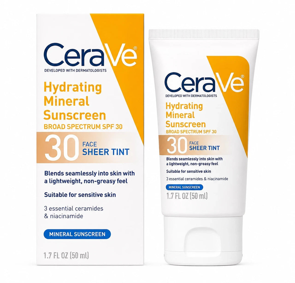Mineral Sunscreen SPF 30 with Sheer Tint and Hyaluronic Acid - Suitable for All Skin Tones