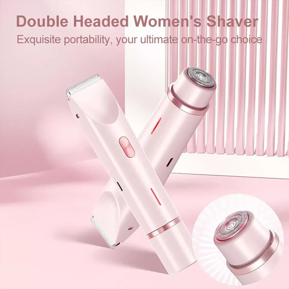 Women’s Waterproof Dual Head Electric Shaver for Sensitive Areas