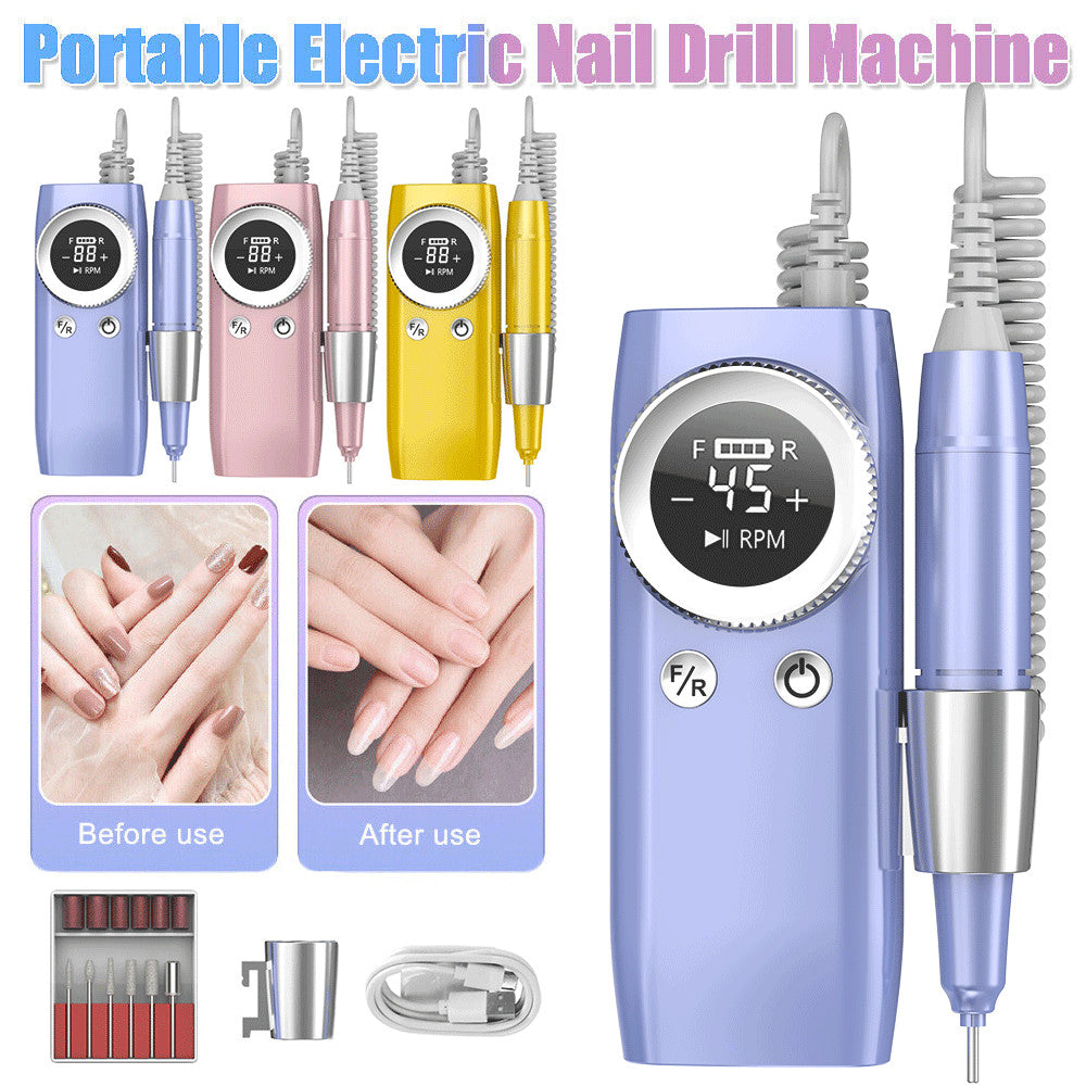 Rechargeable Electric Nail Drill Machine 45000 RPM for Manicure & Pedicure