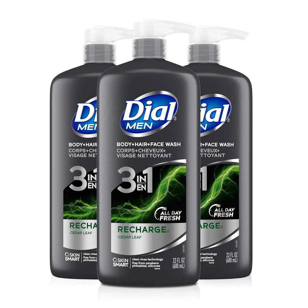 Men's 3-in-1 Body, Hair & Face Wash - Recharge 69 fl oz (3 Bottles)