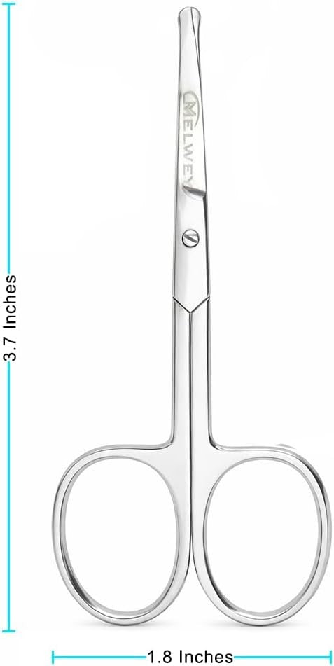 Nose and Beard Scissors 3.7-Inch Safety Rounded Tip Grooming Shears