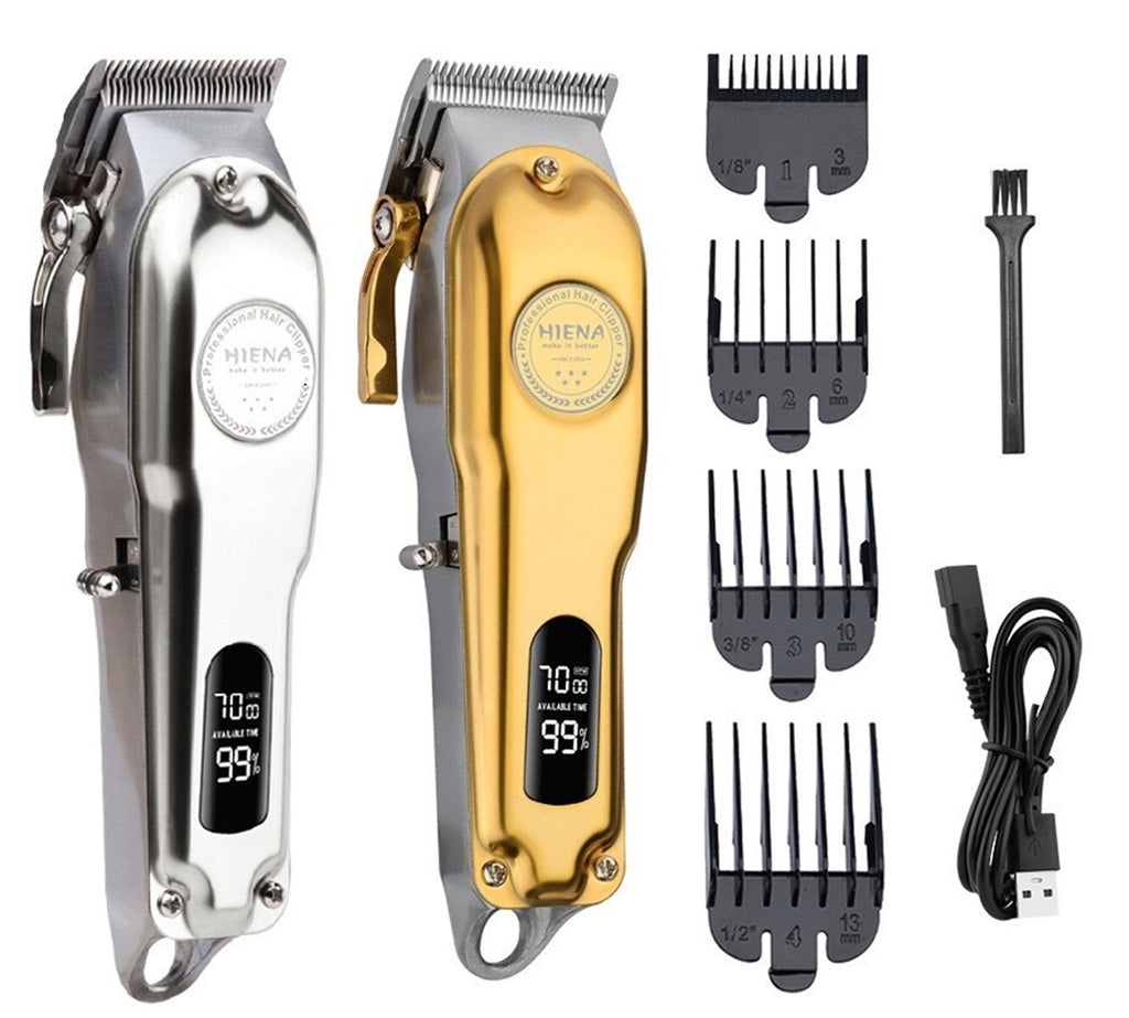 Professional Hair Clippers & Trimmer Kit with Adjustable Blades and Rechargeable Battery
