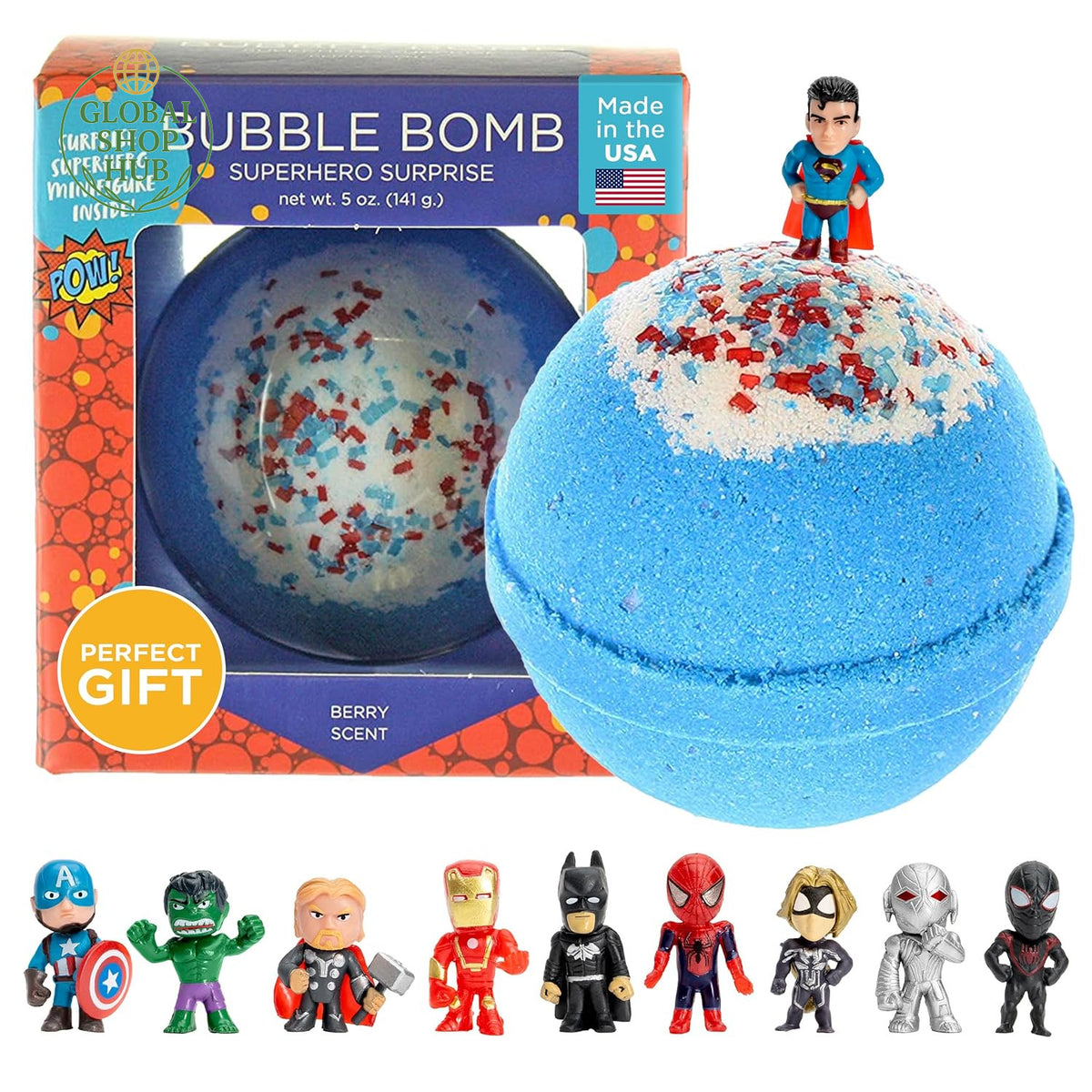 Superhero Bath Bombs for Kids with Surprise Toys - 1 Pack