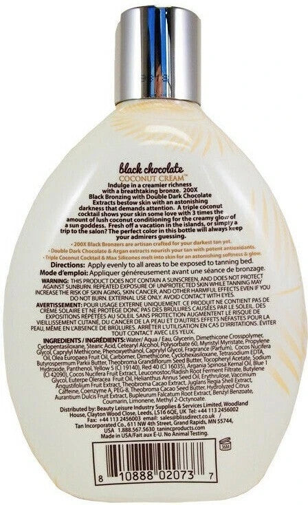 Brown Sugar Black Chocolate Coconut Bronzers Tanning Lotion 13.5oz