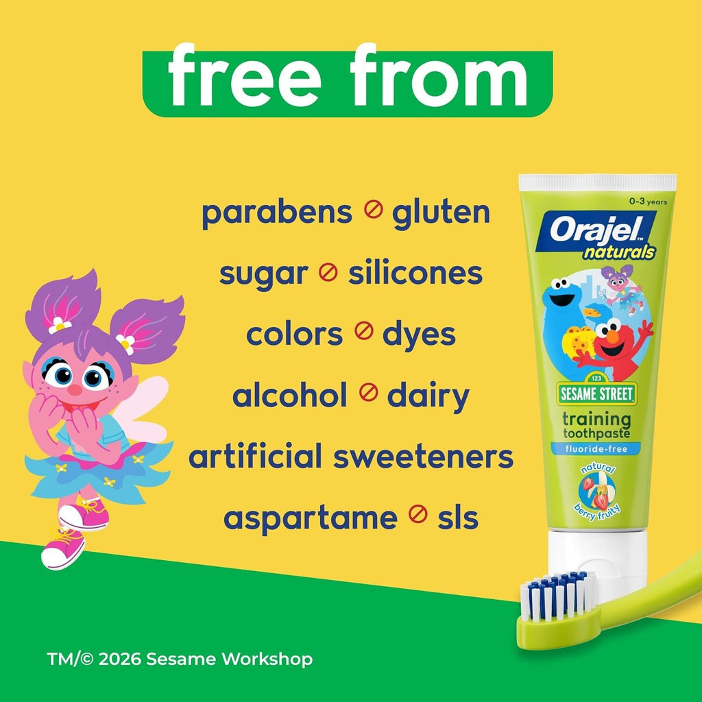 Kids Fluoride-Free Berry Toothpaste with Elmo - Natural Baby Oral Care 1.5 oz