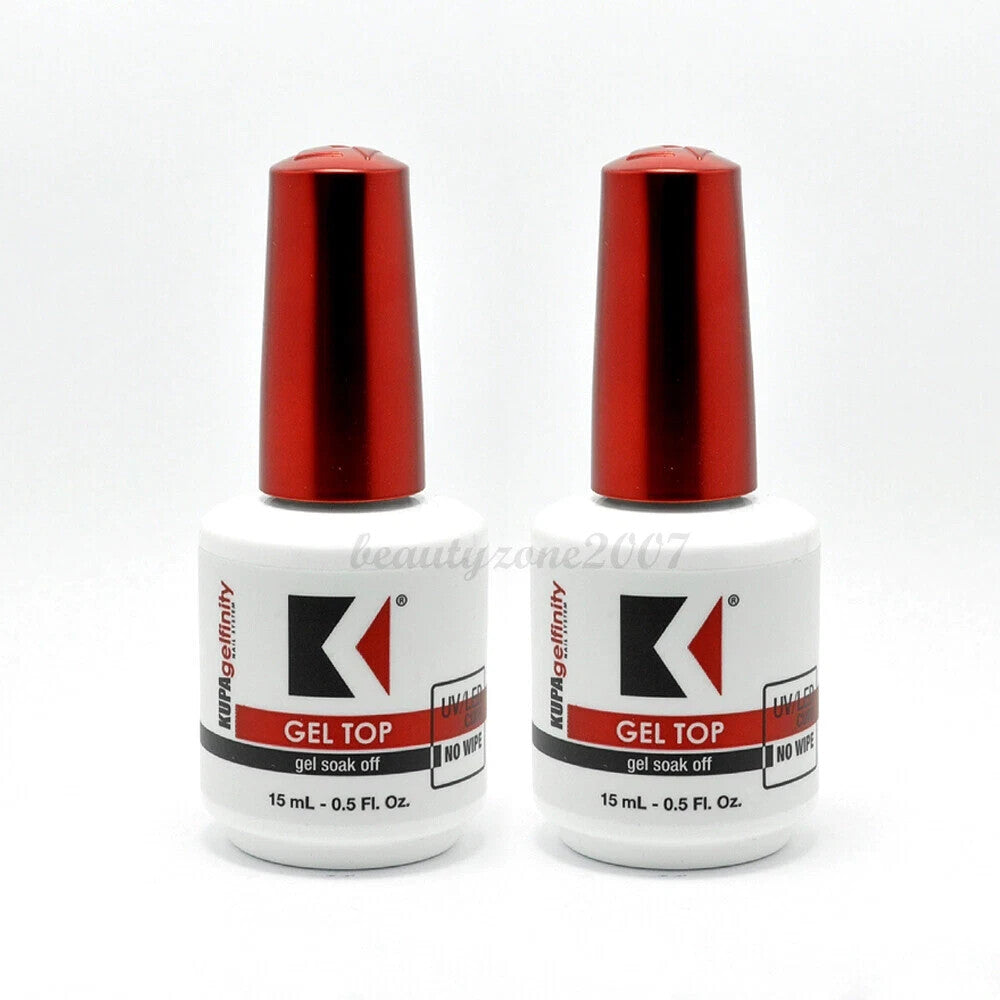 Kupa GelFinity No Wipe UV/LED Top Coat Set of 2 - Clear Soak Off Gel