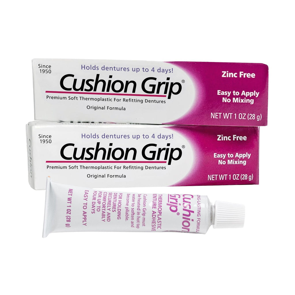 Denture Adhesive Cream - Soft Reliner for Loose Dentures - 2-Pack 1 oz