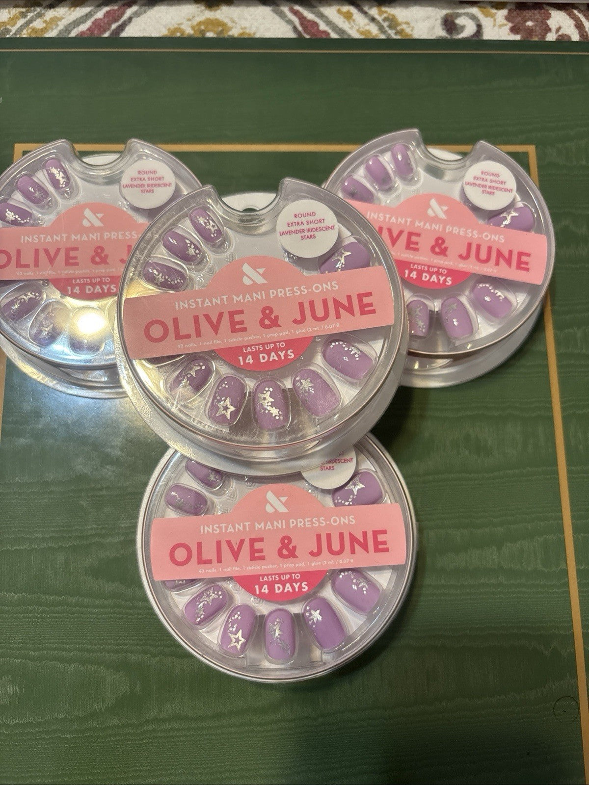 Lavender Iridescent Star Press On Nails - Instant Mani False Nails