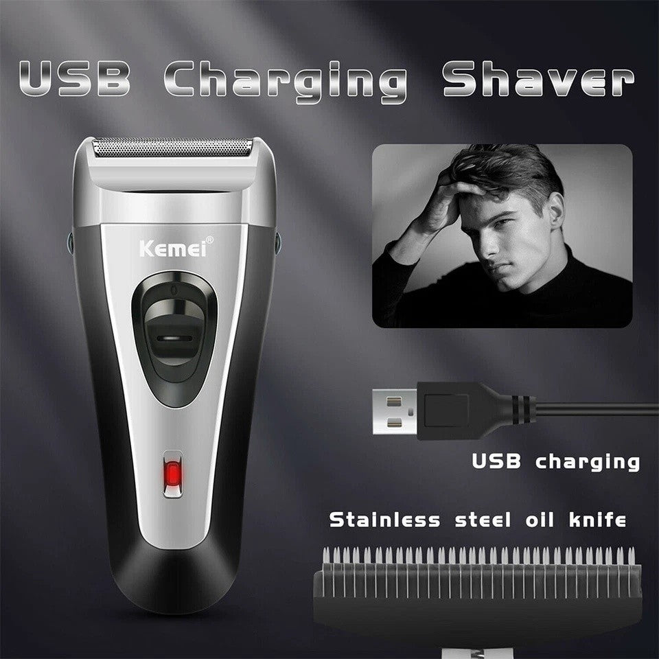Men's Rechargeable Electric Beard Trimmer Shaver Razor - Cordless USB