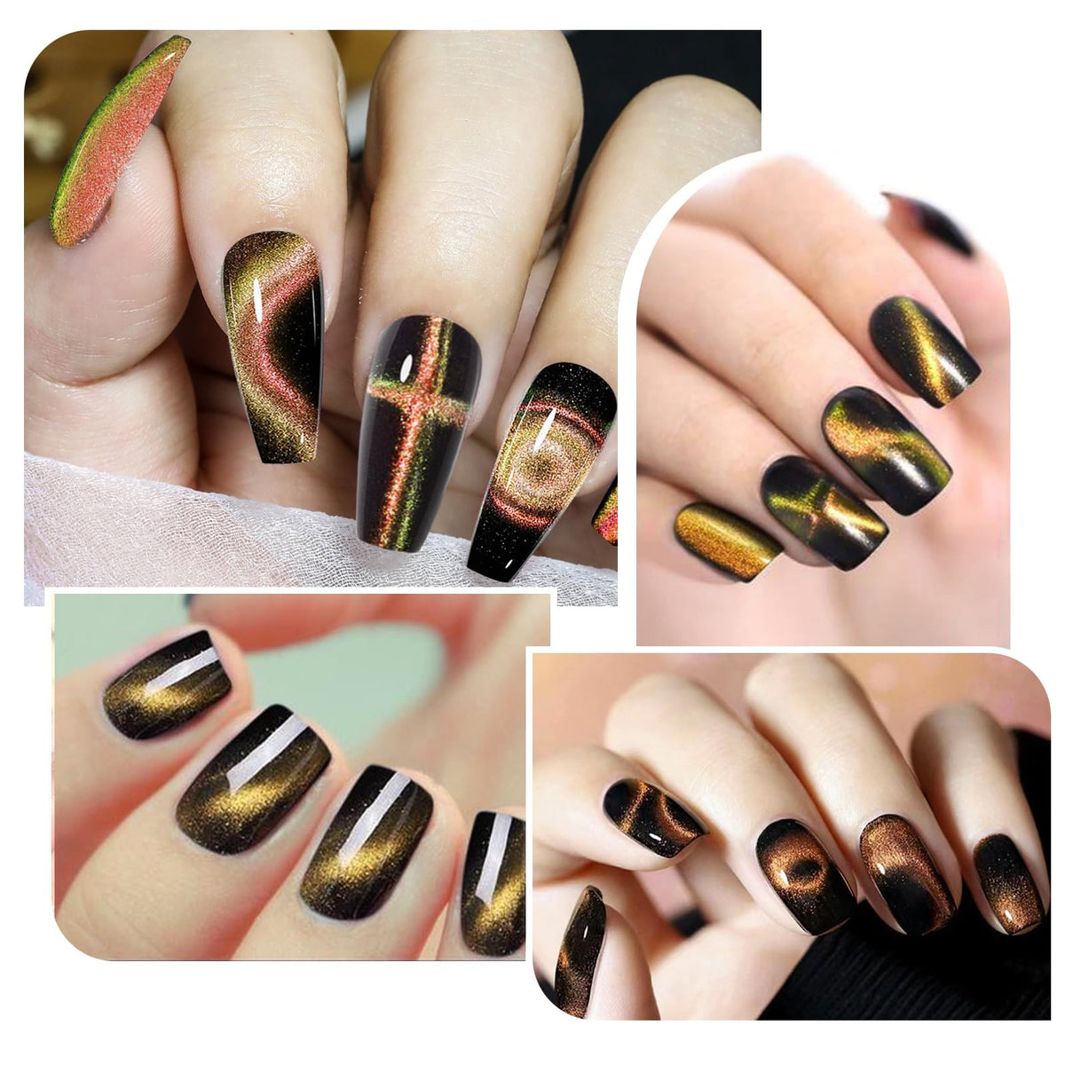 3-in-1 Cat Eye Nail Magnet for Gel Nail Art - Octagonal Design