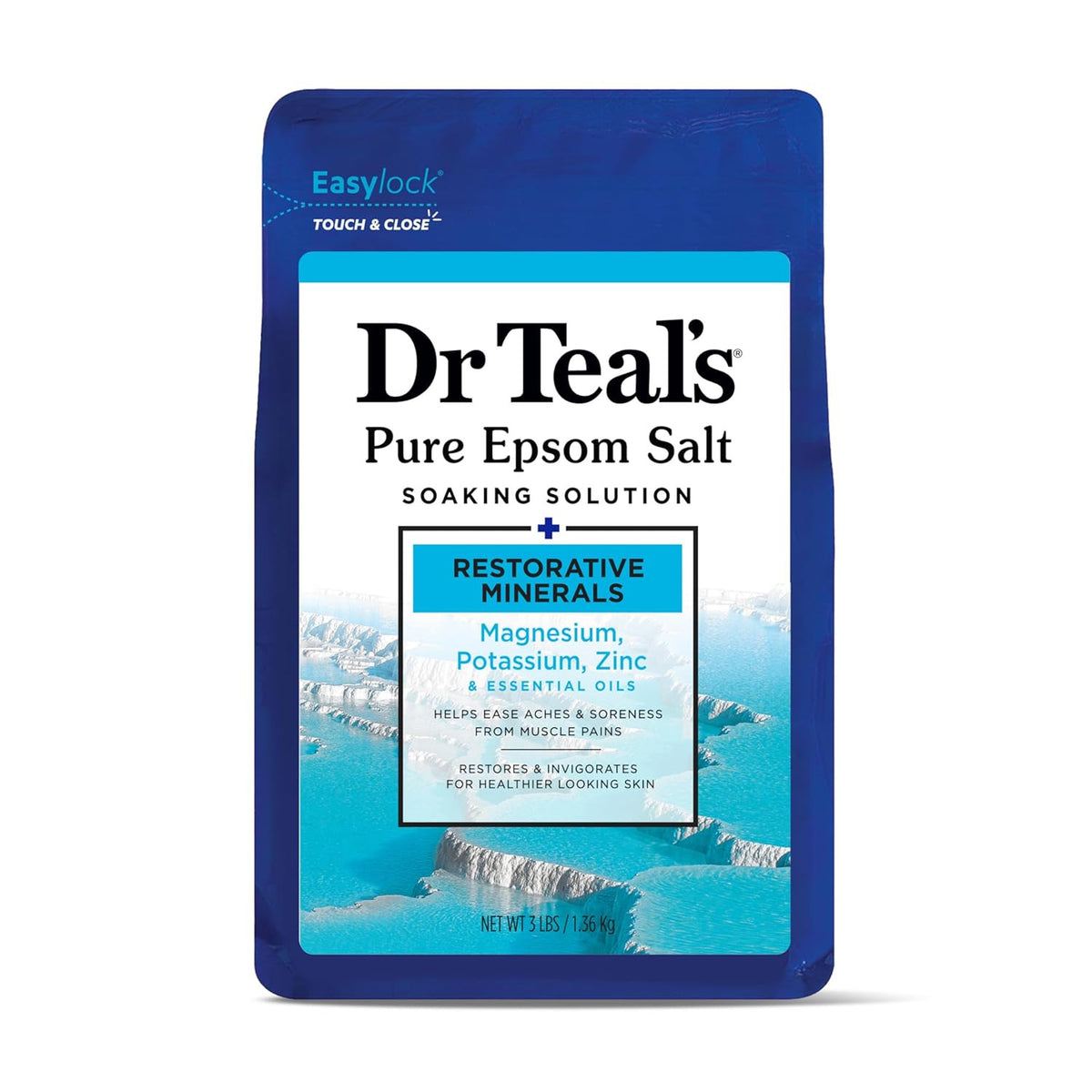 Epsom Salt for Human Use 3lb - Natural Sulfate for Detox & Relaxation