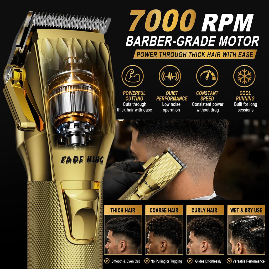 Cordless Hair Clippers & Trimmer Kit for Men - Professional Grooming Set