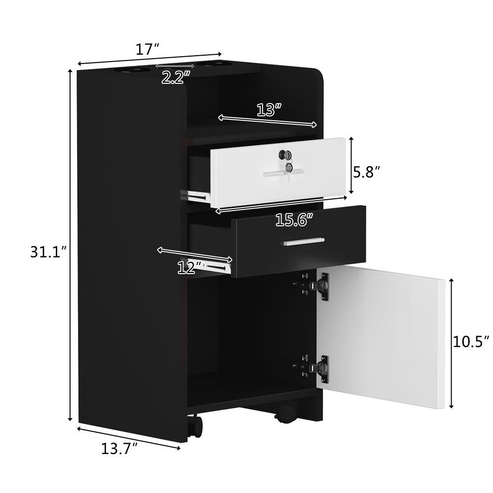 Salon Wood Rolling Drawer Trolley Cart for Spa and Salon Equipment