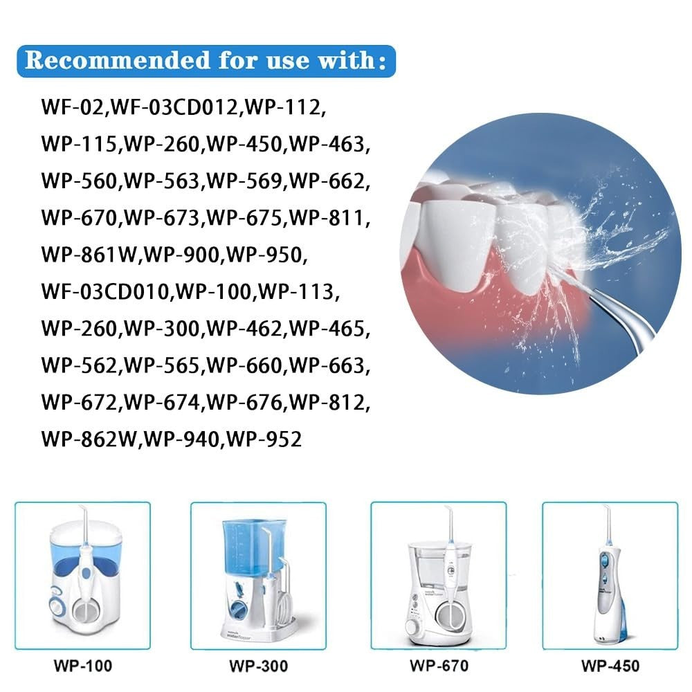 Replacement Tips for Waterpik Water Flossers - 4 Pack, Deep Cleaning Jet Heads