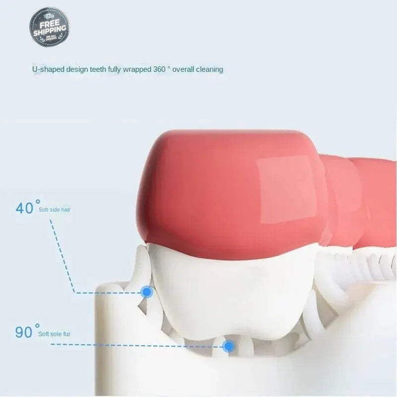 Children's U-Shaped Toothbrush Pack of 2 for Ages 4-6 - Gentle Oral Cleaner