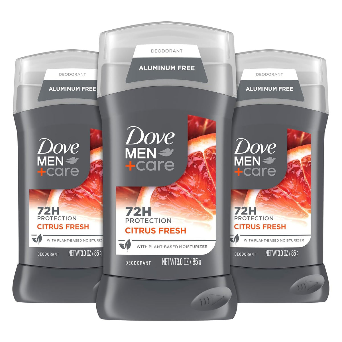 Dove Men+Care Aluminum-Free Deodorant Stick 3 Pack Citrus Fresh 72H Protection