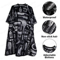 Professional Hair Cutting Cape Salon Barber Gown with Adjustable Neck Closure