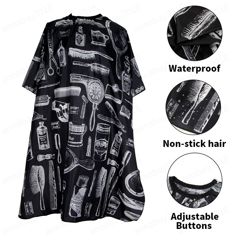 Professional Hair Cutting Cape Salon Barber Gown with Adjustable Neck Closure