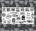 Black Kat Racing Nail Stamping Plate - Fast Cars & Racing Design