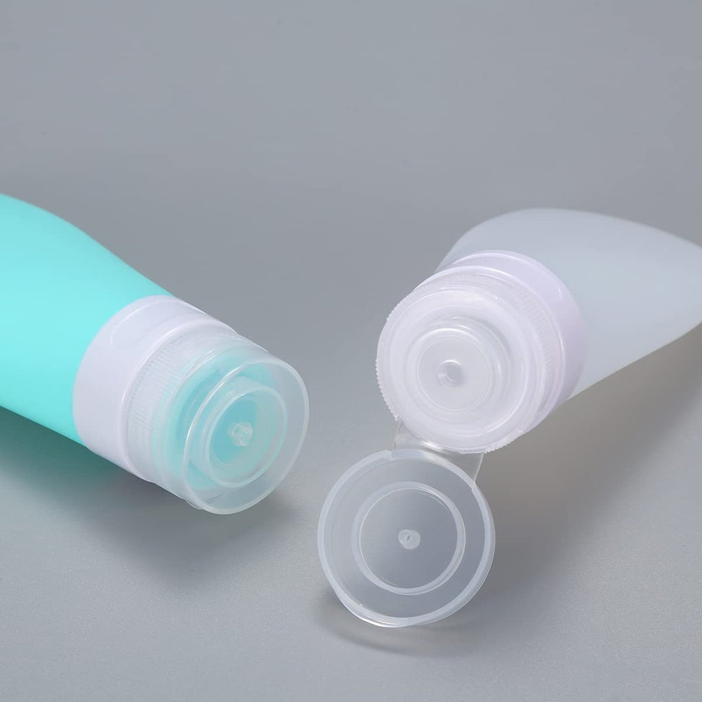 2 Pcs Silicone Travel Bottles Set - Leak-Proof, Refillable, 1.3oz