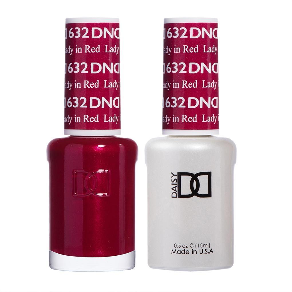 DND Gel & Lacquer Nail Polish Set - Lady In Red, Long-Lasting & Chip-Resistant