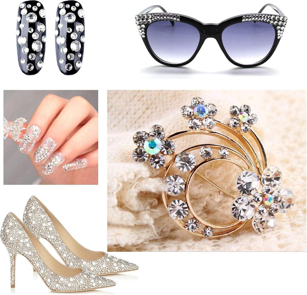 3000 pcs Flat Back Rhinestones Set for Craft & DIY Projects - Small Sizes 1.5-5mm