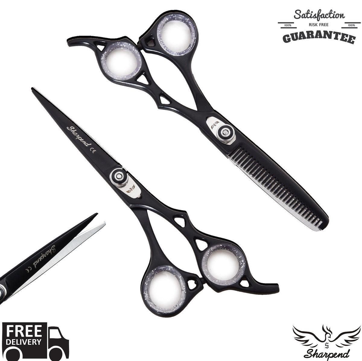 Professional Hair Cutting & Thinning Scissors Set 6.5 Inch Barber Shears