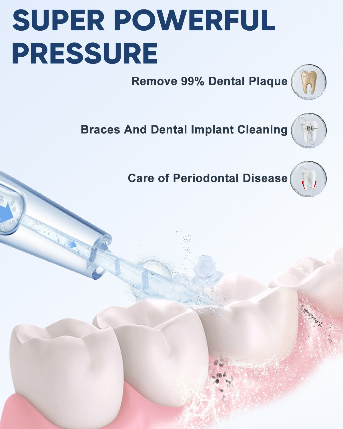 Cordless Water Flosser with 8 Nozzles, Oral Irrigator for Dental Cleaning