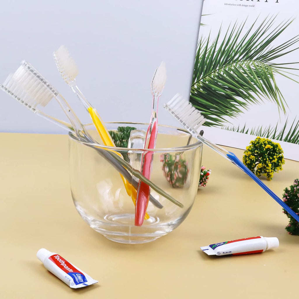 Disposable Toothbrush with Mini Toothpaste Set - 30 Pack, Travel Friendly, 5 Colors