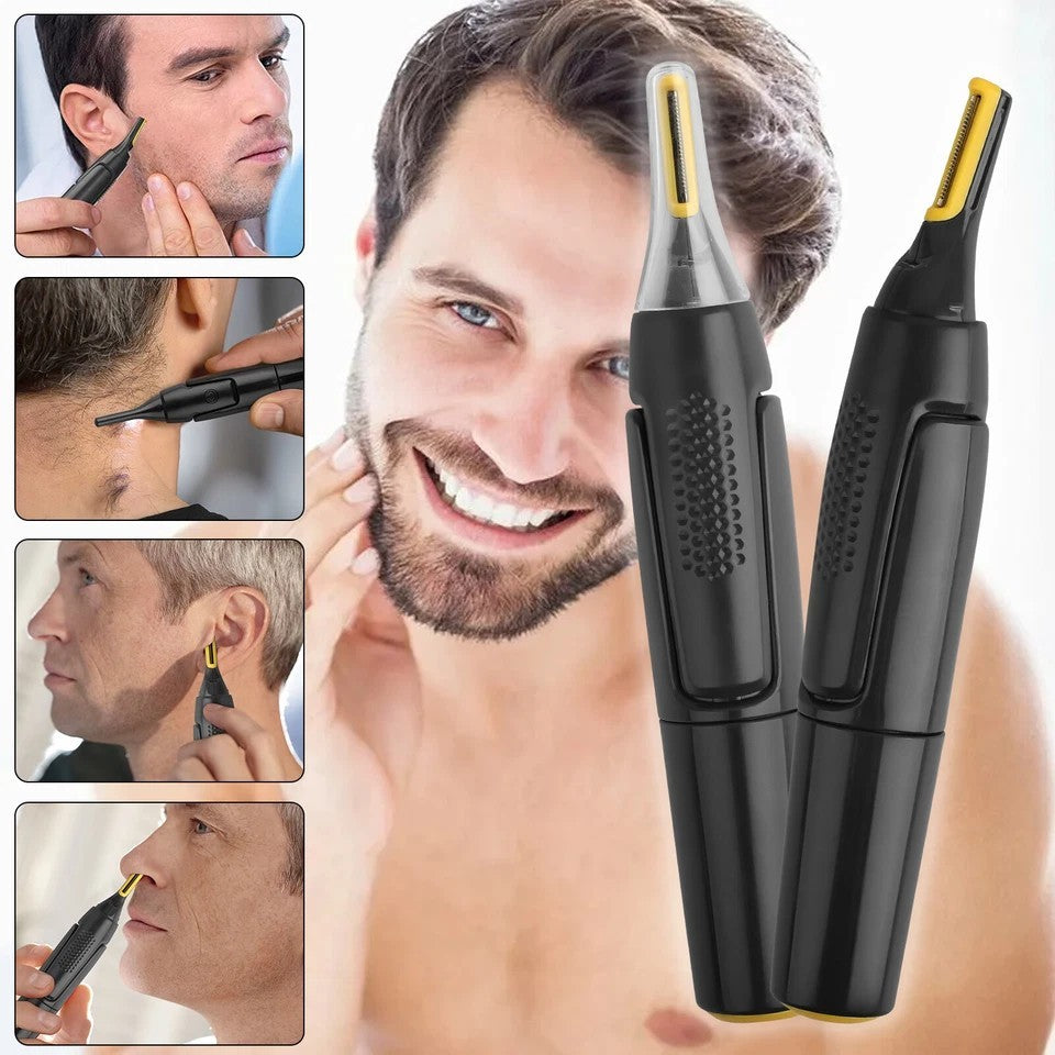 Men's Electric Hair Trimmer Nose Ear Eyebrow Mustache Face Grooming Clipper