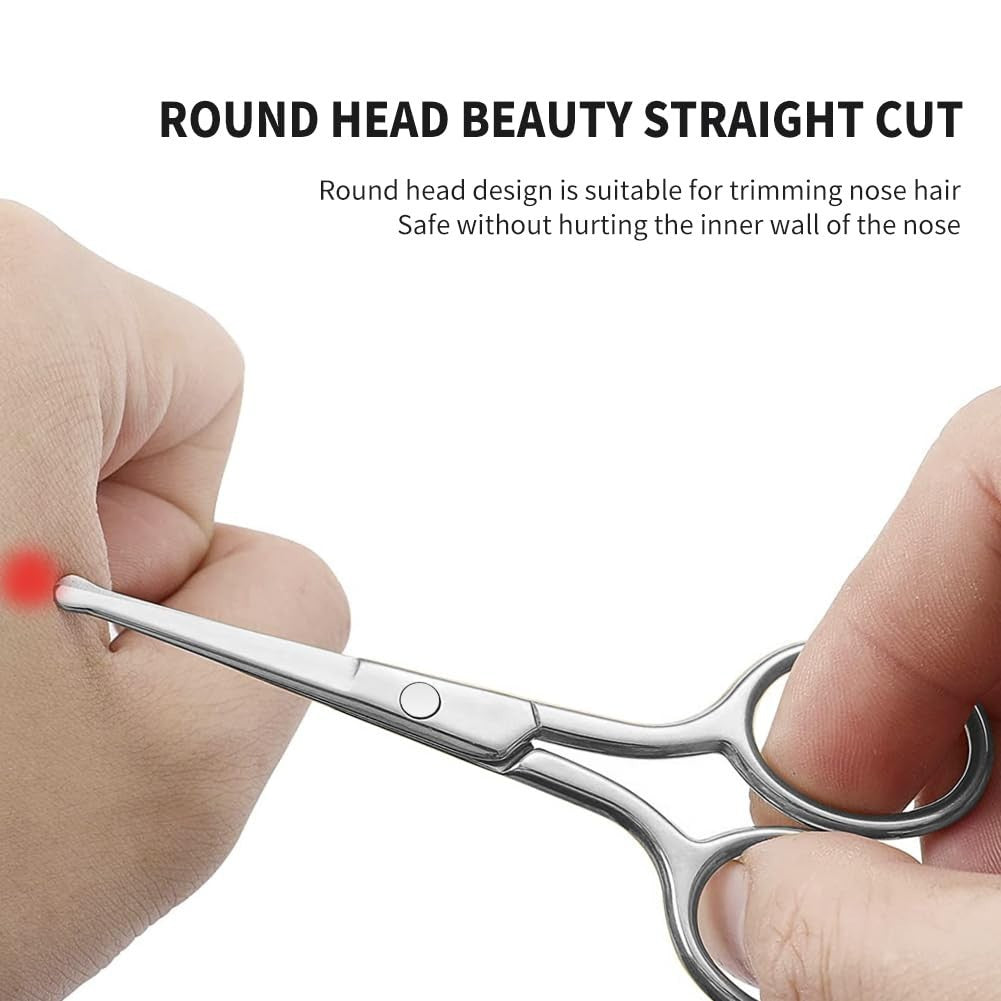Safety Scissors with Round Tip for Eyebrow & Nose Trimming – Personal Grooming Tool