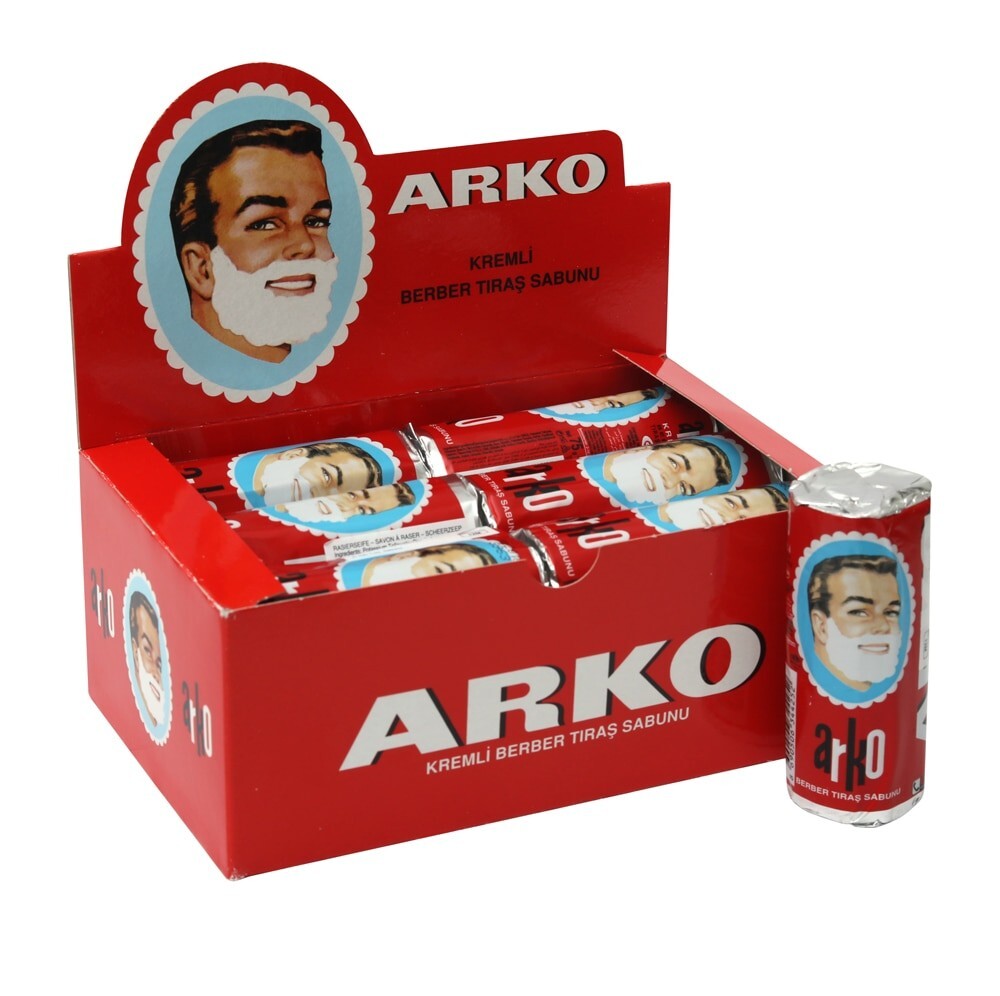 Arko Shaving Soap Stick Pack of 12 - Traditional Men’s Razor Lubricating Lather