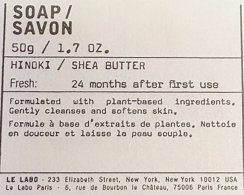 Le Labo Hinoki Bar Soap Set - 10 x 1.7oz Natural Cleansing Bars