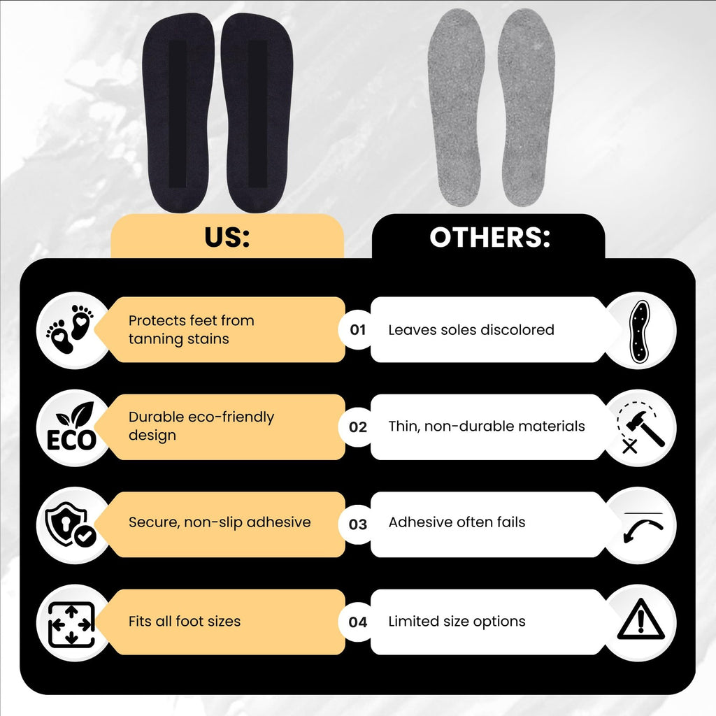 Disposable Spray Tan Feet Pads - 30 Pairs Non-Slip Foam Foot Protectors