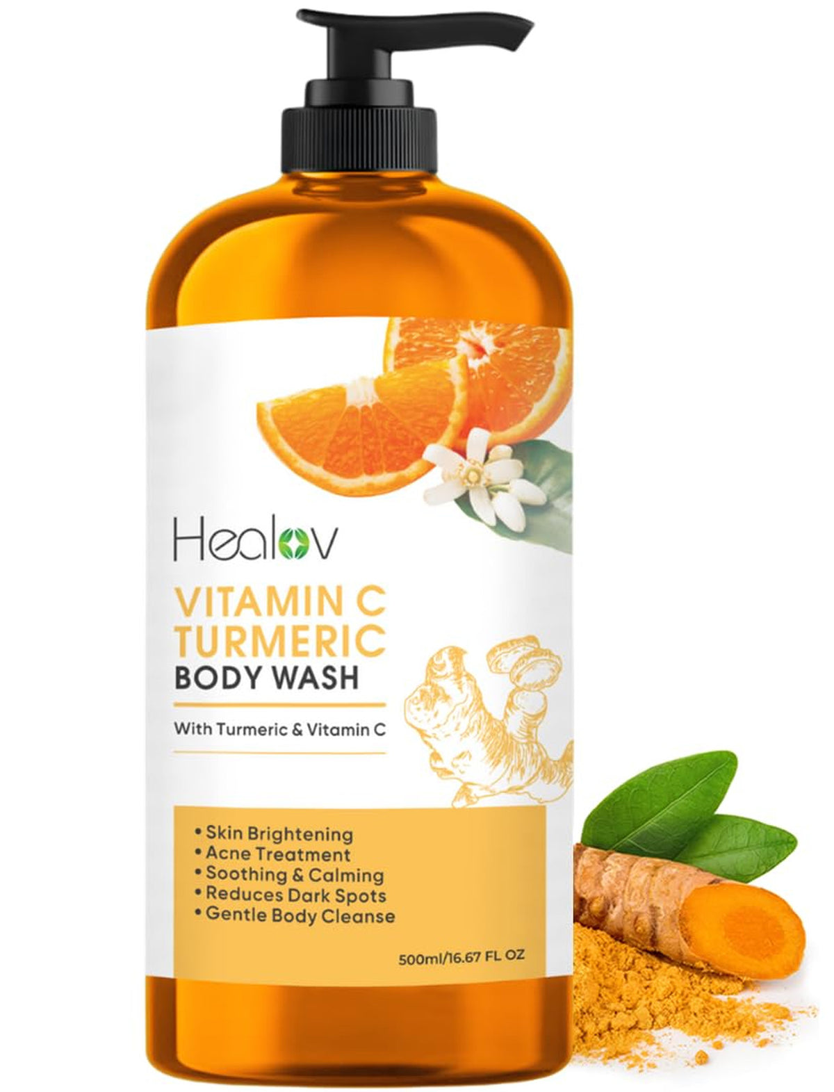 Turmeric Body Wash for Brightening & Exfoliating - Natural Skin Care