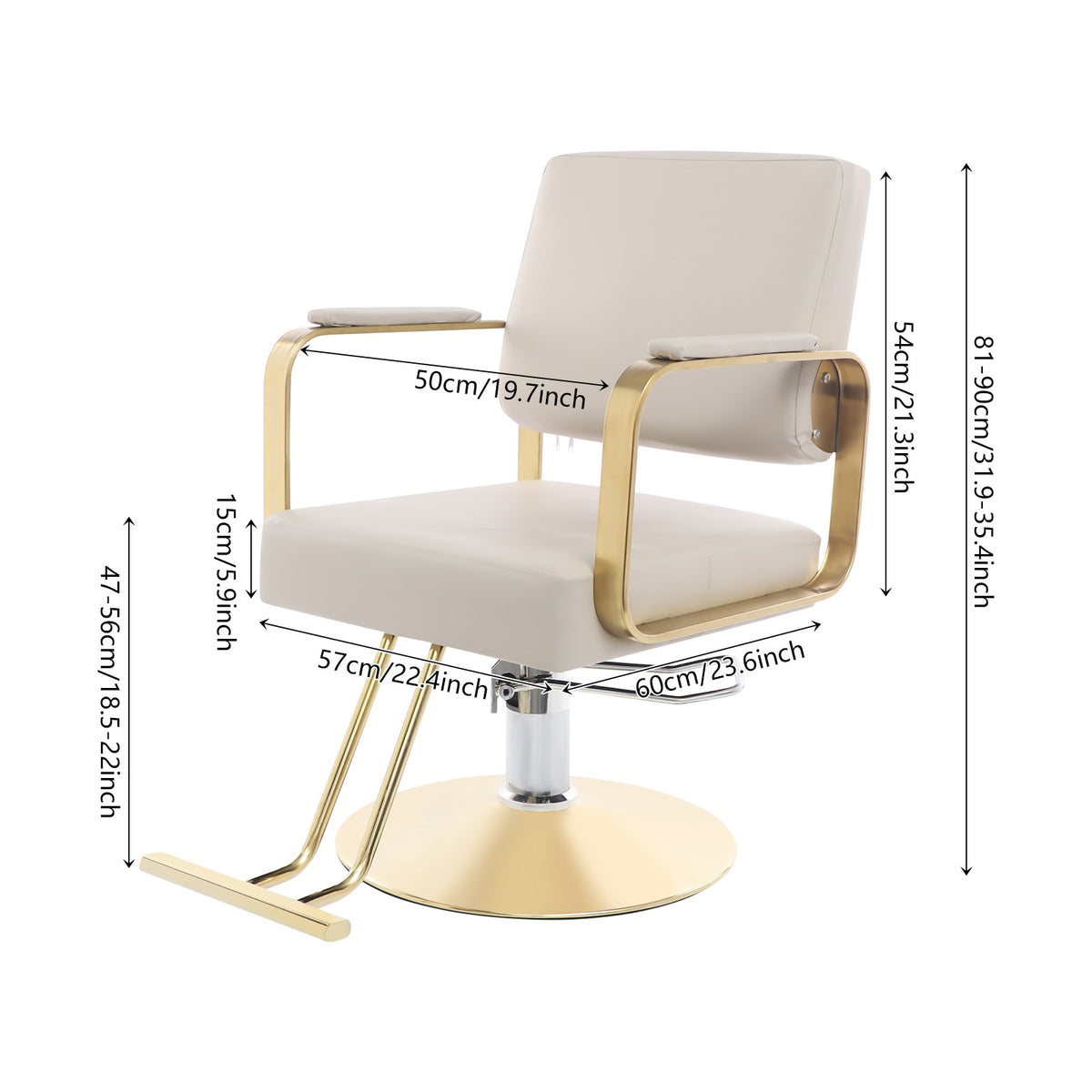 Adjustable 360° Rotating Barber Chair for Hair Salon & Stylist
