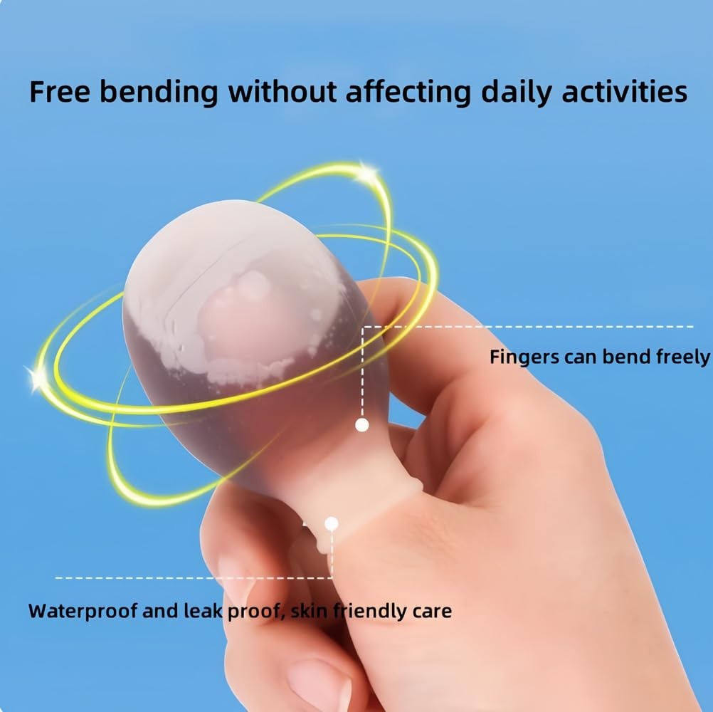 Reusable Waterproof Silicone Finger Protectors for Nail Art & Bath - 3 Pack