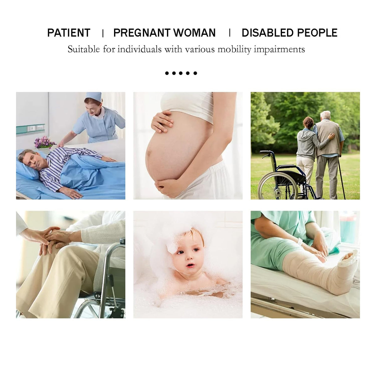 Inflatable Bedside Shower Kit for Disabled Elderly - Medical Bathtub Accessory