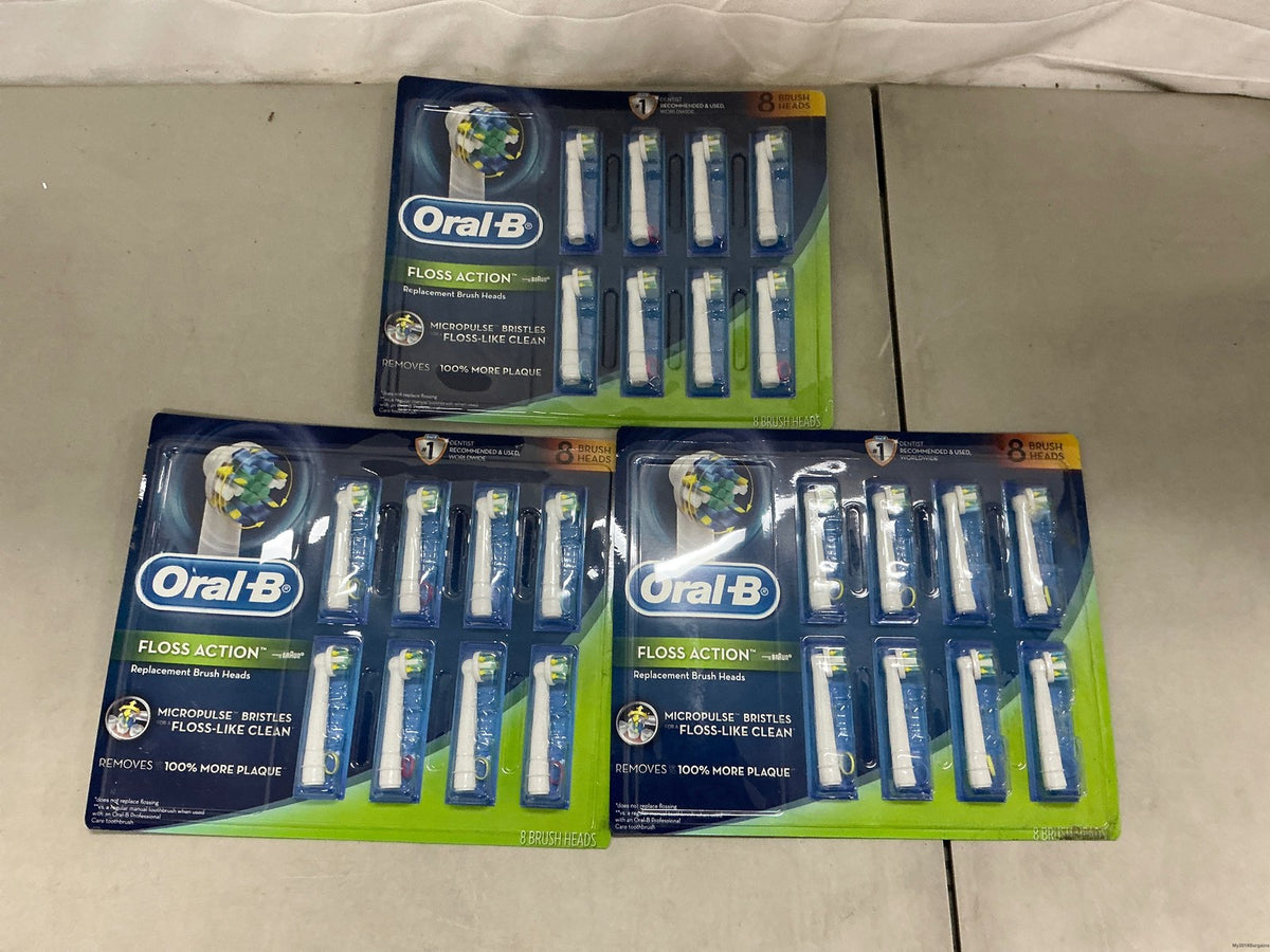 Oral-B Floss Action Replacement Toothbrush Heads 3 Packs of 8