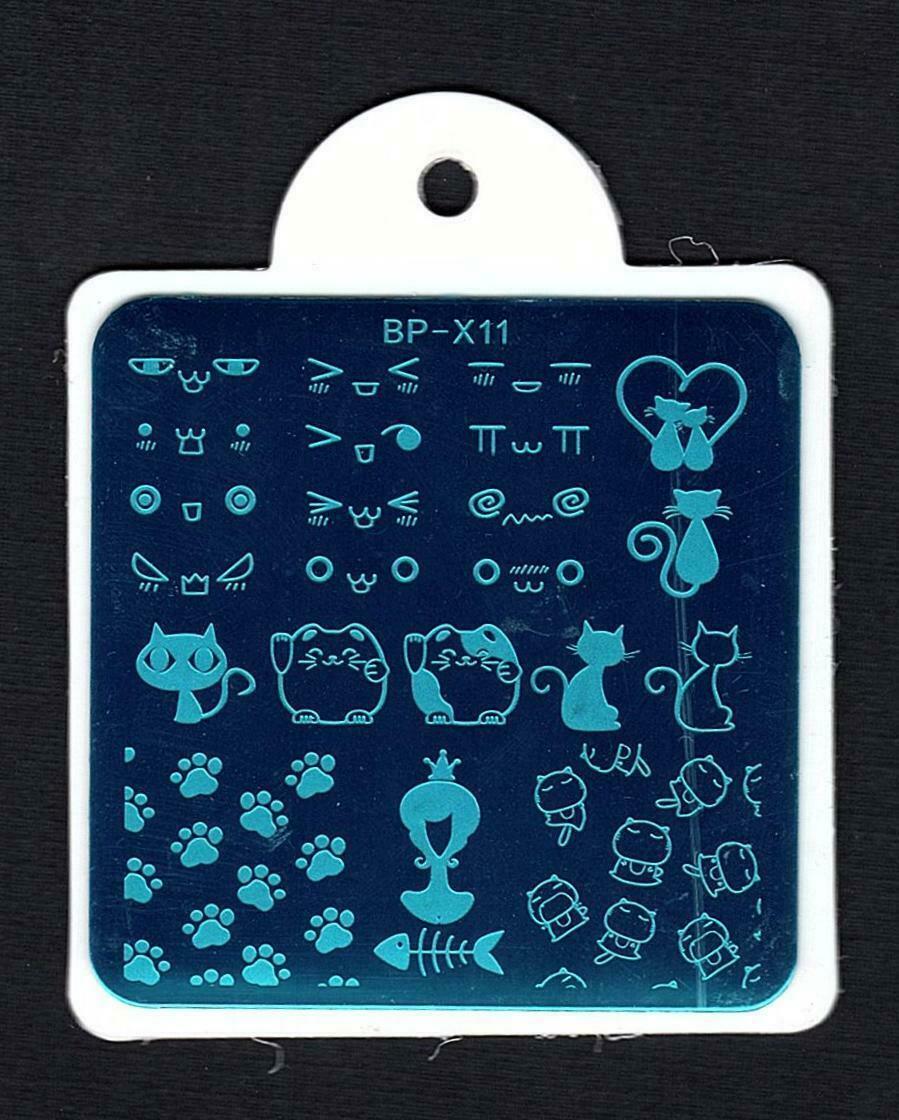 Nail Art Cat Paw Stamp Plate for Manicure - Metal Image Template BP-X11