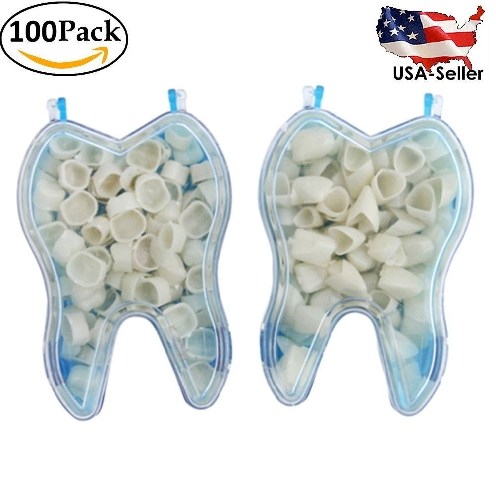 Dental Temporary Crown Kit - 100 Mixed Anterior & Molar Crowns for Restorations