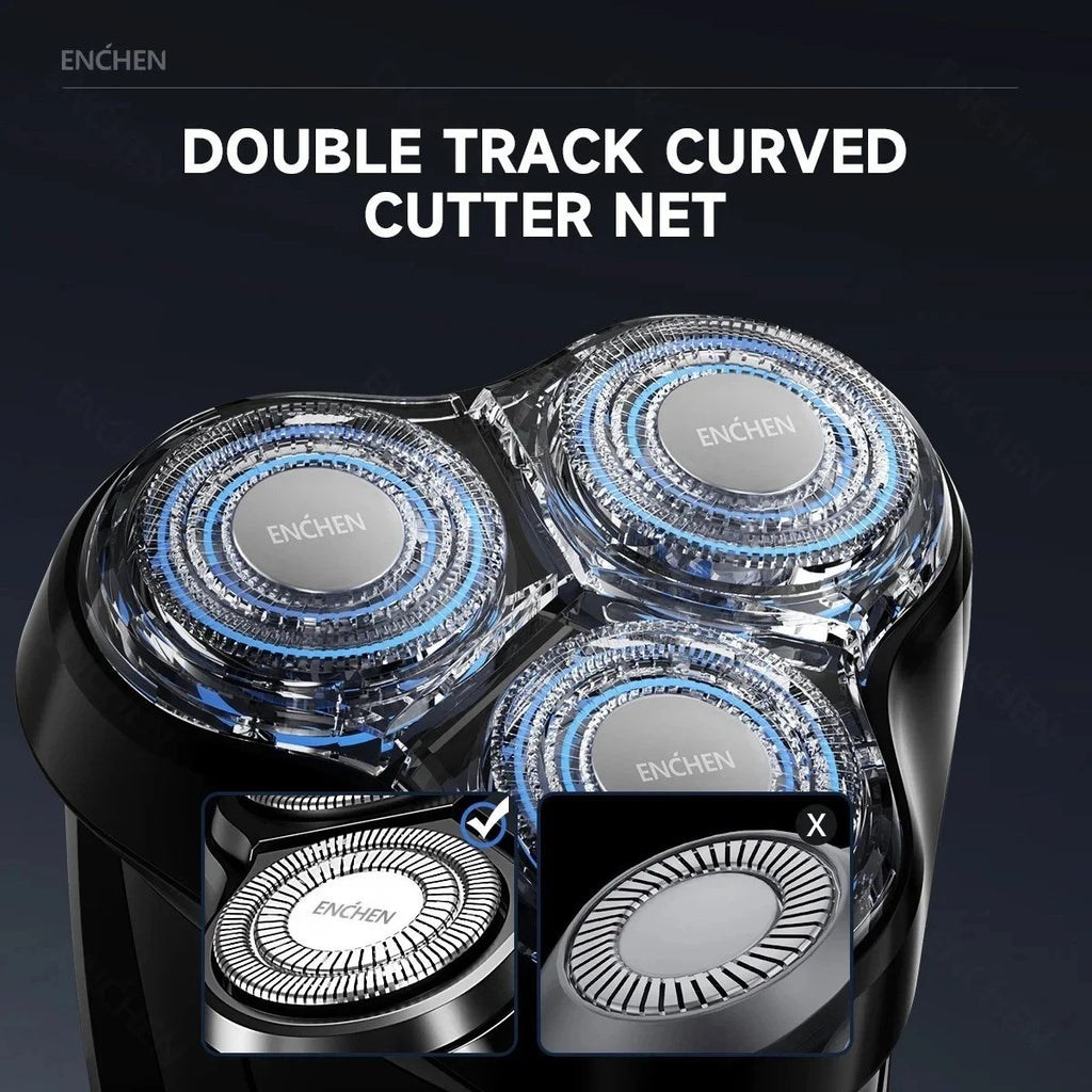 Electric Rotary Shaver Waterproof Wet Dry Beard Razor Men