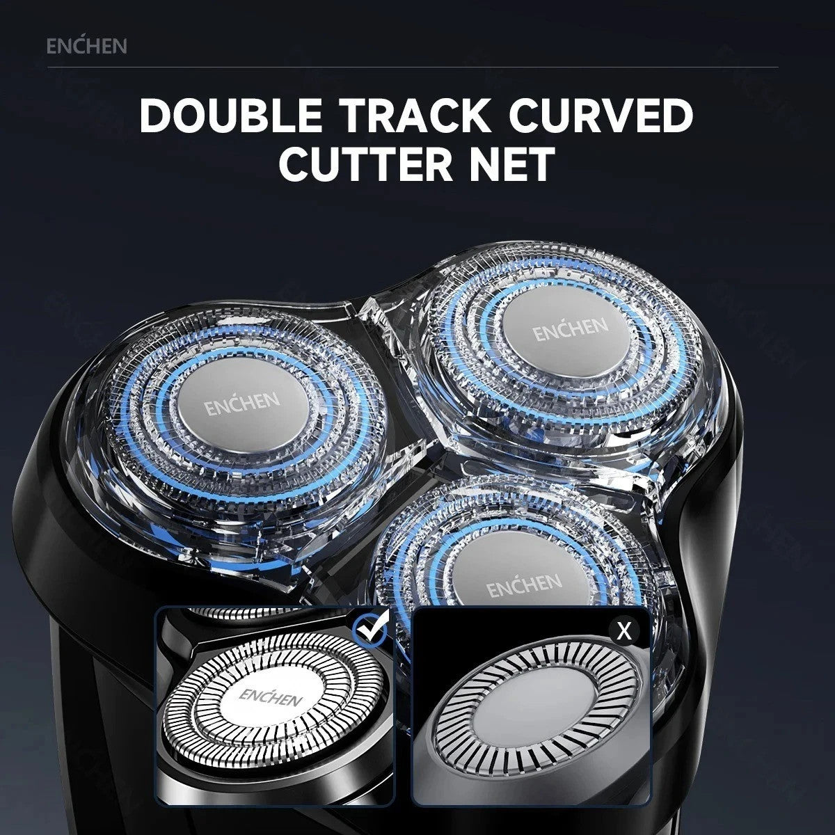 Electric Rotary Shaver Waterproof Wet Dry Beard Razor Men