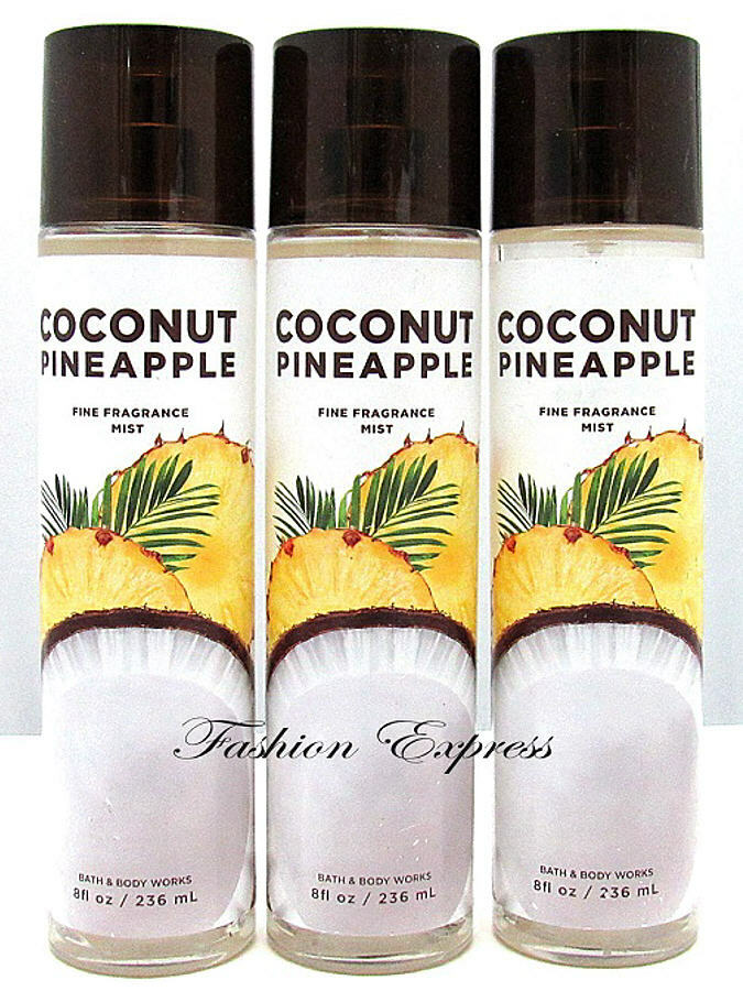 Coconut Pineapple Body Mist - Fragrance Spray for Women & Men, 8 Fl Oz, Set of 3