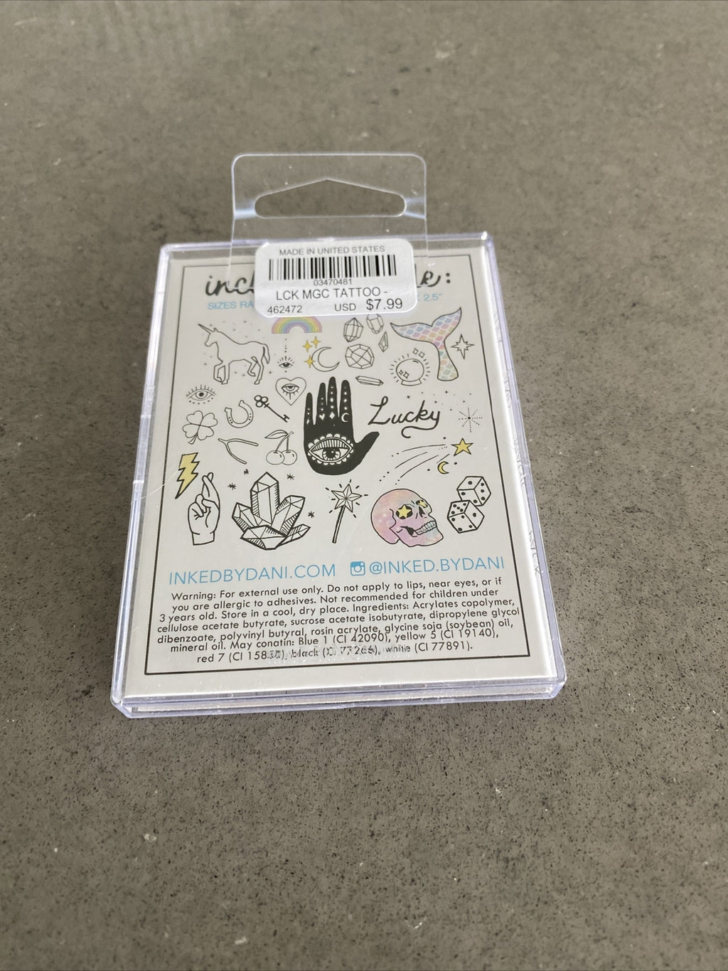 Temporary Tattoos Pack – Over 20 Hand Drawn Luck & Magic, Sealed