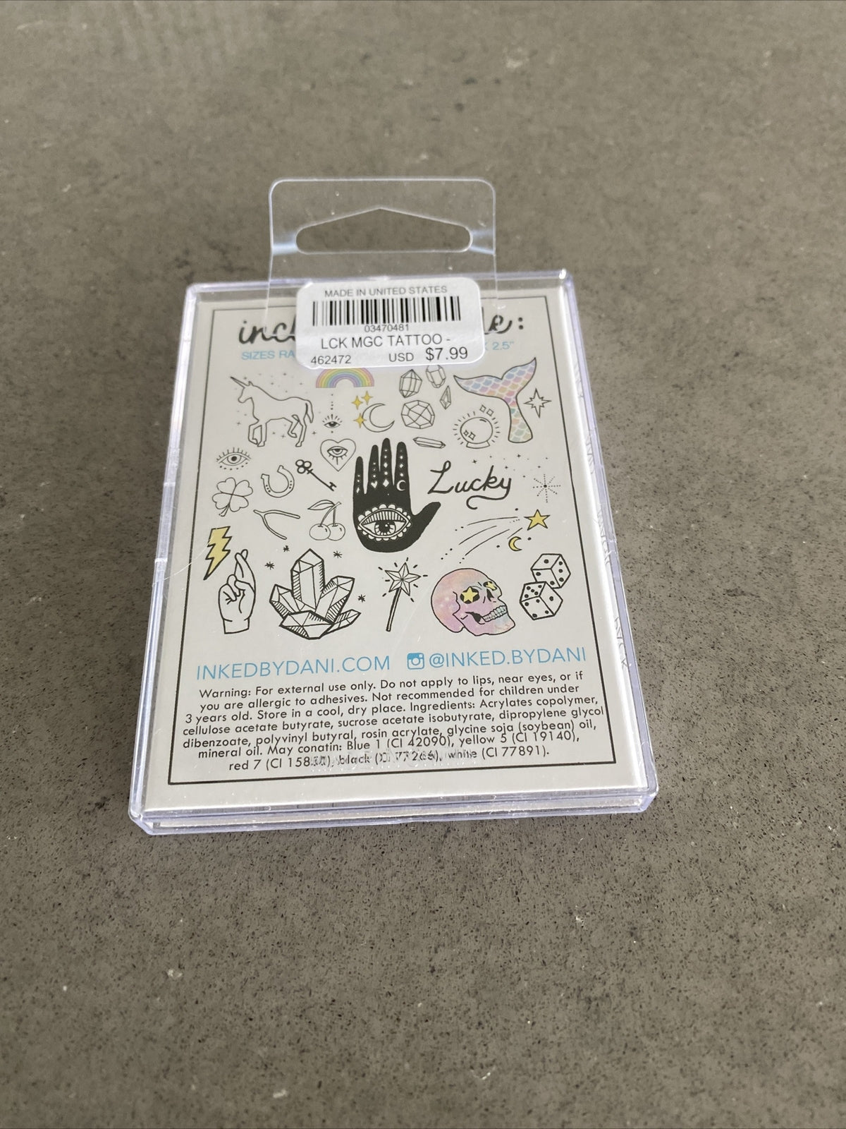 Temporary Tattoos Pack – Over 20 Hand Drawn Luck & Magic, Sealed