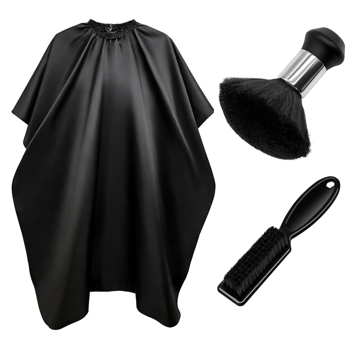 Barber Neck Duster Brush Set with Hair Cutting Cape - Hair Cleanup Kit