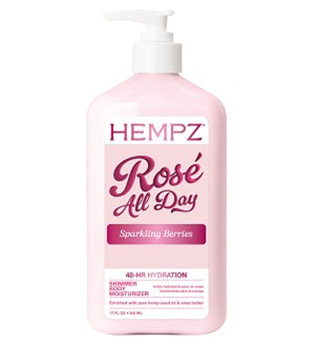 Rose All Day Hydrating Body Lotion with Shimmer and Hemp Seed Oil - 17oz