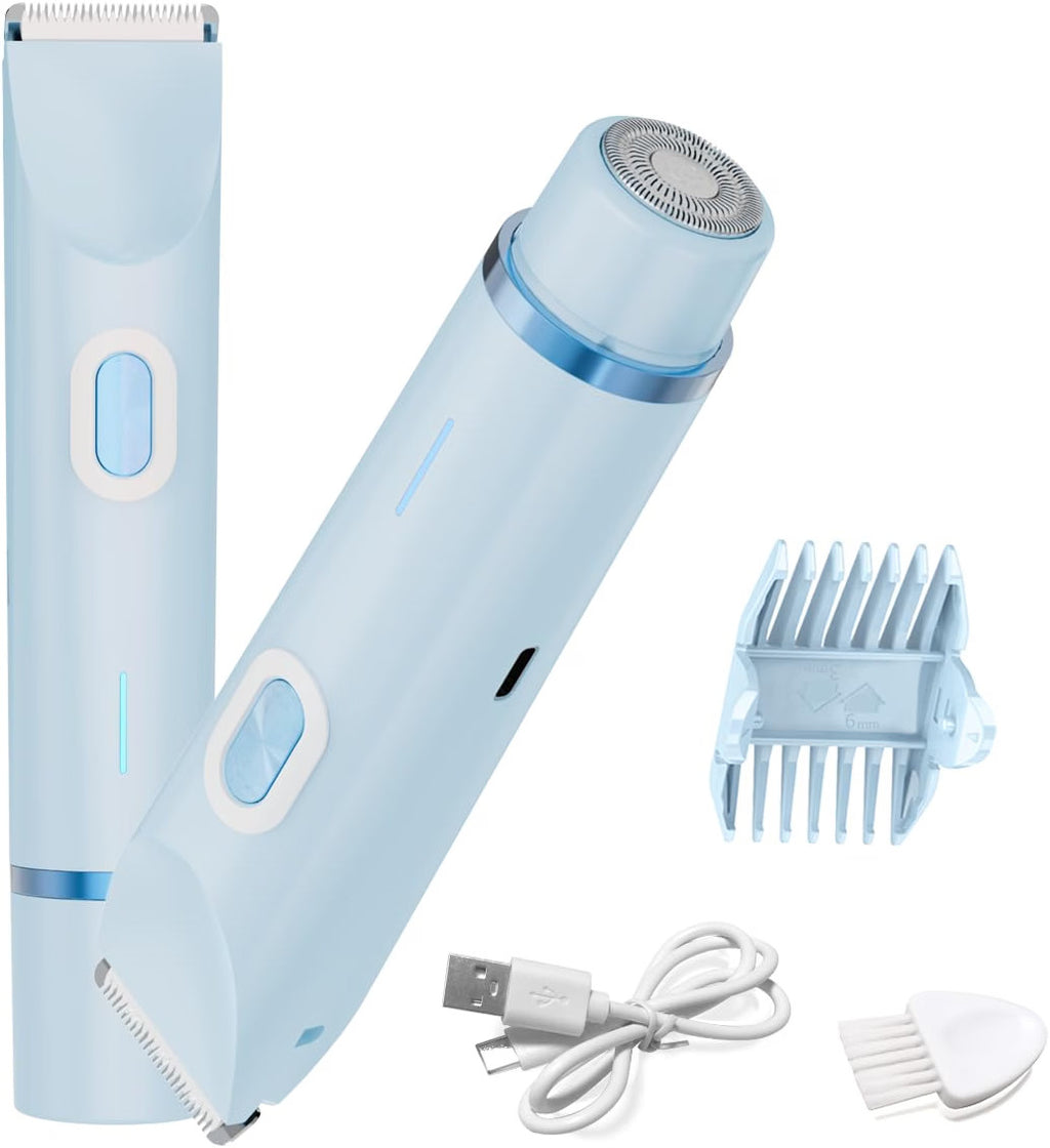 Women's Electric Bikini Trimmer & Body Shaver Dual Head Waterproof USB-C Rechargeable